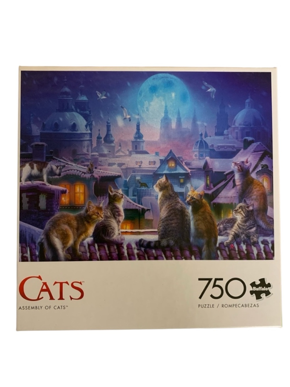Buffalo Assembly Of Cats 750 Piece Jigsaw Puzzle-Complete-Vacation,Rainy Day